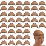 100 Pieces Wig Caps, Stretchy Nylon Wig Caps, Stocking Caps for Lace Front Wig Bulk Elastic Head Wig Caps Secure Your Hair