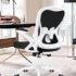 Winrise Office Chair Desk Chair, Ergonomic Mesh Computer Chair Home Office Desk Chairs, Swivel Task Chair Mid Back Breathable Rolling Chair with Adjustable Lumbar Support Flip Up Armrest (White)