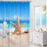 GCIREC Grey and Blue Shower Curtain, Modern Abstract Geometric Pattern with Gold Line Bathroom Curtains Waterproof Fabric Machine Washable