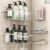 AIMARS Shower Caddy,5 Pack Shower Shelves,Self-adhesive Shower Shelves,No Drilling&large Capacity Shower Shelf, Stainless Steel Shower Rack,Shower Storage,Shower Organizer for Bathroom&kitchen Storage