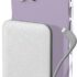 Alongza Portable Phone Charger Built in Cable, Cluth Charger Small External Backup Battery Charger, 4500mAh Power Bank Thin Battery Pack Fast Charge, Slim Lightweight Compact Travel Charger for Phones