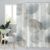 GCIREC Grey and Blue Shower Curtain, Modern Abstract Geometric Pattern with Gold Line Bathroom Curtains Waterproof Fabric Machine Washable