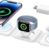 HEYLINSI Wireless Charging Station, Foldable Magnetic Wireless Charging Pad for iPhone 14/13/12 Pro Max/X/XS, 3 in 1 Wireless Travel Charger for AirPods 3/2/Pro Apple Watch