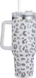 QEAGVJ 40 OZ Leopard Tumbler With Handle And Straw Lid, Insulated Reusable Cup Leakproof Water Bottle……