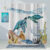 GCIREC Teal Turtle Shower Curtain, Ocean Themed Underwater Coral Aquatic Plants Rustic Wooden Plank Bathroom Curtain for Bathtub Decor Waterproof Fabric Machine Washable