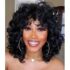 andromeda Short Curly Wigs for Black Women Soft Black to Red Brown Big Curly Wig with Bangs Afro Loose Cute Curls Heat Resistant Synthetic Wig for African American Women