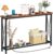 Yoobure Console Tables for Entryway, 47.3″, Sofa Entryway Tables Narrow Long, Entry Table with USB Ports, Behind Couch Entrance Hallway Table, with Stable Metal Support, Living Room, Berry Brown