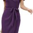JASAMBAC Women’s One Shoulder Dresses Aline Cocktail Wedding Guest Skater Dress with Pockets