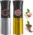 Gravity Electric Salt and Pepper Grinder Set – 5 Circles Adjustable Coarseness Pepper Mill with Ceramic Rotor, Battery Operated Automatic One Handed Salt Mill, LED Light, Stainless Steel，2 Packs