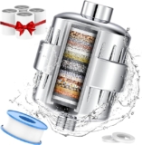 Shower Head Filter for Hard Water – 24 Stage Shower Filter Shower Water Filter with 4 Replaceable Filter Cartridges Protects Your Skin and Hair from Chlorine and Heavy Metals in Water