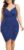 POSESHE Womens Plus Size Sling Sexy Deep V Neck Bodycon Wrap Dress with Front Slit