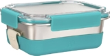 Leak-Proof Stainless Steel Bento Box with Silicone Sleeve/Lunch Box/Containers – Durable,Reusable and Microwavable-Ideal for Work & Travel-On-the-Go Meal Prep – Dishwasher Safe – 1200ml/41 Oz – Teal