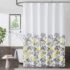 Metro Parlor Green Teal Fabric Shower Curtain 70×84 Inch, Floral Decor Printed on White Waffle Water Resistant Liner, Bathroom Hotel Spa Washable Bath Curtain