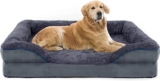 Bnonya Dog Bed, Dog Bed for Large Dogs, Bolster Pet Bed Couch with Removable Washable Cover, Egg Foam