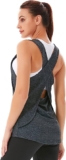 SILKWORLD Workout Tops for Women Racerback Tank Tops Yoga Shirts Athletic Running Open Back Workout Tops for Women