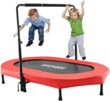 ANCHEER Foldable Trampoline, Mini Rebounder Trampoline with Adjustable Handle, Exercise Trampoline for Indoor/Garden/Workout Cardio, Parent-Child Twins Trampoline Max Load 220lbs