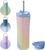 BOTTLE BOTTLE Insulated Coffee Tumblers with Dual-use Lid and Straw Double Walled Iced Travel Coffee Mug for Woman and Man 18 oz Stainless Steel Tumbler with Handle(purplepinkyellow