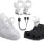 2 Pcs Croc Lights, Headlights for Crocs with Rechargeable IPX6 Waterproof,Headlights for Sports Shoe with 4 Light Modes Head Adjustable, Shoe Lights for Running,Walking Dog, Camping, Hiking (White)