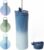 BOTTLE BOTTLE Insulated Coffee Tumblers with Dual-use Lid and Straw Double Walled Iced Travel Coffee Mug for Woman and Man 18 oz Stainless Steel Tumbler with Handle(ocean blue