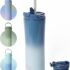 BOTTLE BOTTLE Insulated Coffee Tumblers with Dual-use Lid and Straw Double Walled Iced Travel Coffee Mug for Woman and Man 18 oz Stainless Steel Tumbler with Handle(Pink Blue