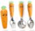 Toddler Utensils, FXFSTEEL Toddler Silverware Kids Spoons and Forks Set, Travel Utensils Flatware Set with Case for Kids, Toddler Cutlery includes Fork Spoon Grapefruit Spoon