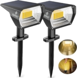 Solar Spot Lights Outdoor, 45 LEDs Landscape Spotlights, IP67 Waterproof, Wireless Dark Sensing Auto On/Off, Solar Pathway Lights for Yard Garden Wall Driveway Steps Pool