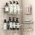 AIMARS Shower Caddy,5 Pack Shower Shelves,Self-adhesive Shower Shelves,No Drilling&large Capacity Shower Shelf, Stainless Steel Shower Rack,Shower Storage