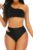 Adisputent Womens High Waisted Bikini One Shoulder Swimsuits Tummy Control Sexy High Cut Two Piece Bathing Suits