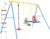 Plohee Swing Sets for Backyard, 550lbs Heavy-Duty Kid Swing Set with Two Swing Seats, Climbing Rope, Climbing Ladder for Outdoor Playground Ages 3-9 (Yellow&Blue)