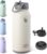 BOTTLE BOTTLE 32oz Insulated Water Bottle Stainless Steel Sport Water Bottle with Straw Dual-use Lid Design for Gym with Pill Box (gray)