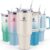 40 oz Tumbler with Handle and Straw Lid, 100% Leak-proof Travel Coffee Mug, Stainless Steel Insulated Cup for Hot and Cold Beverages, Keeps Cold for 34Hrs or Hot for 10Hrs, Dishwasher Safe (Cream)