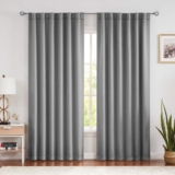 Deep Grey 100% Blackout Curtains 84 Inches Long for Bedroom Living Room, Back Tab/Rod Pocket 52″ Wide Window Treatments Set 2 Panels, Thermal Insulated Triple Weave Drapes