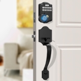 Fingerprint Front Door Lock Set, Guarder Keyless Entry Door Lock with Handle, Electronic Keypad Deadbolt with Fingerprint/Keypad Code/Keys, 300 Users Auto Lock, IP66 Relly Waterproof, Easy to Install
