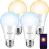 Smart Dimmable LED Light Bulbs That Work with Alexa Echo Google Assistant SmartThings No Hub Required, E26 A19 WiFi Light Bulbs Warm White to Cool White Tunable