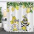 GCIREC Flamingo Shower Curtain, Black White Stripe Tropical Leaf Palms Banana Leaves Jungle with Flower Flamingos Bathroom Curtain Waterproof Fabric Machine Washable