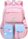CILREA Backpack for Girls,School Backpack for Girls, Cute Book Bag with Compartments for Teen Girl Kid Students Elementary Middle School, Kids’ School Bag, Pink