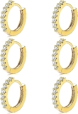 ZUOPOEKI Earrings for Women Small Gold Hoop Earrings Set 18K Gold Plated Huggie Earrings Men