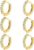 ZUOPOEKI Earrings for Women Small Gold Hoop Earrings Set 18K Gold Plated Huggie Earrings Men