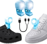 2Pcs Croc Lights, Headlights for Crocs with Rechargeable IPX6 Waterproof,Headlamps for Sports Shoe with 4 Light Modes Head Adjustable, Shoe Lights for Running,Walking Dog, Camping, Hiking (Lake Blue)