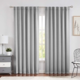 Light Grey 100% Blackout Curtains 84 Inches Long for Bedroom Living Room, Back Tab/Rod Pocket 52″ Wide Window Treatments Set 2 Panels, Thermal Insulated Triple Weave Drapes