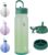 BOTTLE BOTTLE 24oz Insulated Water Bottle Stainless Steel Sport Water Bottle with Straw and Adjustable Lid Daily Pill Organizer (green gradient)