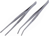 BinaryABC Stainless Steel Straight and Curved Nippers Tweezers Feeding Tongs for Reptile Snakes Lizards Spider,2pcs(Silver)
