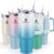 40 oz Tumbler with Handle and Straw Lid, 100% Leak-proof Travel Coffee Mug, Stainless Steel Insulated Cup for Hot and Cold Beverages, Keeps Cold for 34Hrs or Hot for 10Hrs, Dishwasher Safe