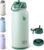 BOTTLE BOTTLE 32oz Insulated Water Bottle Stainless Steel Sport Water Bottle with Straw Dual-use Lid Design for Gym with Pill Box (green)