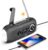 Bcom Emergency Weather Radio, USB Charging, Solar Power, 2000mAh Battery Operated and Hand Crank Radio, with SOS Alarm LED Flashlight, AM/FM/NOAA Radio, Fits Home, Camping, Outdoor, Outages