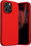 DECXOTD Compatible with iPhone 14 Pro Case, Shockproof Slim Liquid Silicone Case, Full Body Protective Cover Thine Phone Case, Soft Microfiber Lining for iphone 14 Pro 6.1 inch (Red)