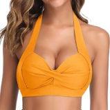 Women’s Swimsuit Sexy Solid Color Pack of 1, Soft Comfort Backless V-Neck Swimwear, Sporty High Waist Bikini Bathing Suit