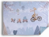 Donsonny Baby Blanket for Boys Girls Soft Minky with Double Layer Dotted Backing, Cartoon Printed 30 x 40 Inch Receiving Blanket (Flying Animals)