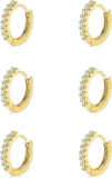 ZUOPOEKI Earrings for Women Small Gold Hoop Earrings Set 18K Gold Plated Huggie Earrings Men