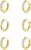 ZUOPOEKI Earrings for Women Small Gold Hoop Earrings Set 18K Gold Plated Huggie Earrings Men